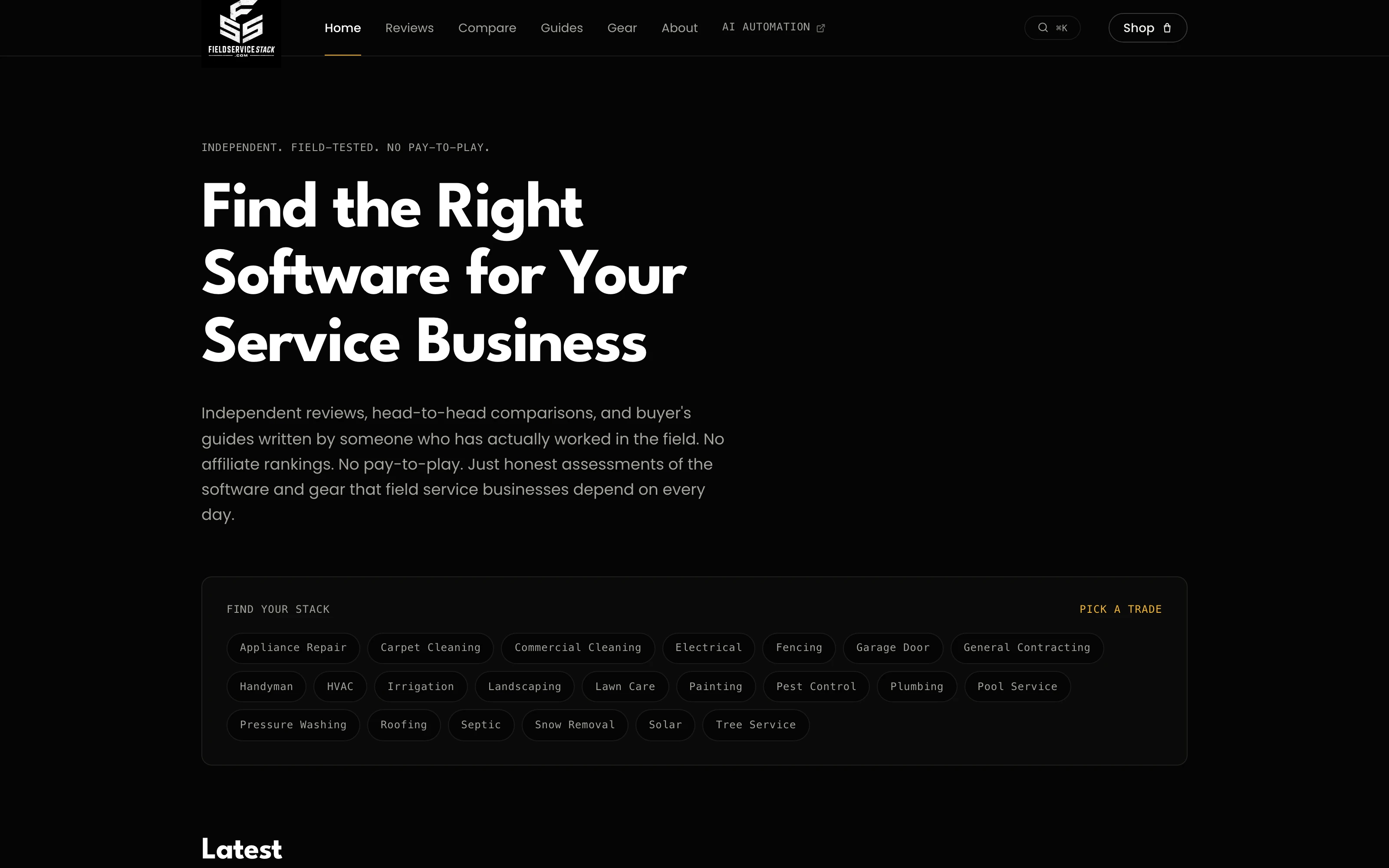 Field Service Stack resource site