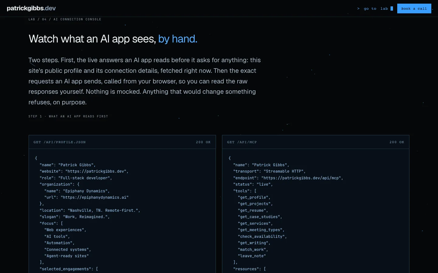 Preview of the See what a connected AI app reads experiment